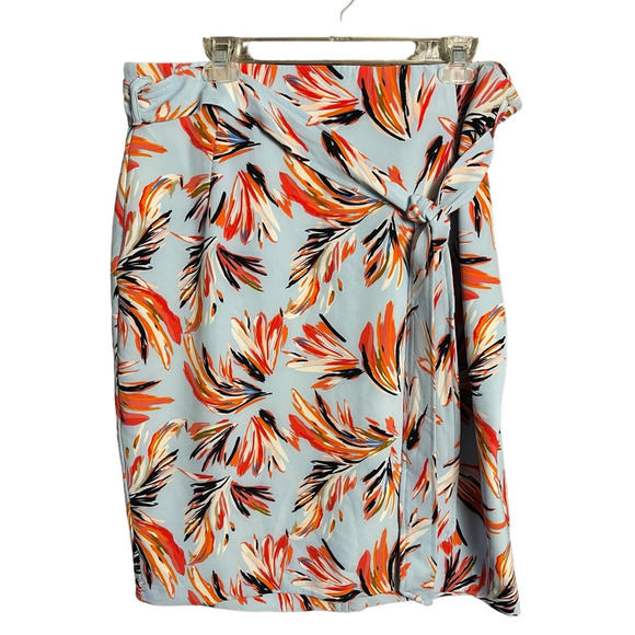 Lane Bryant Dresses & Skirts - Lane Bryant Womens‎ Blue Floral Tie Waist Straight Pencil Skirt Size 20